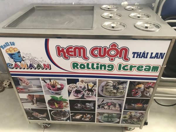 Máy làm kem cuộn Thái Lan 42cm 6 ngăn chứa - Ảnh 3