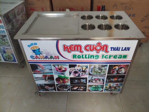 Máy làm kem cuộn Thái Lan 42cm 6 ngăn chứa - Ảnh 4