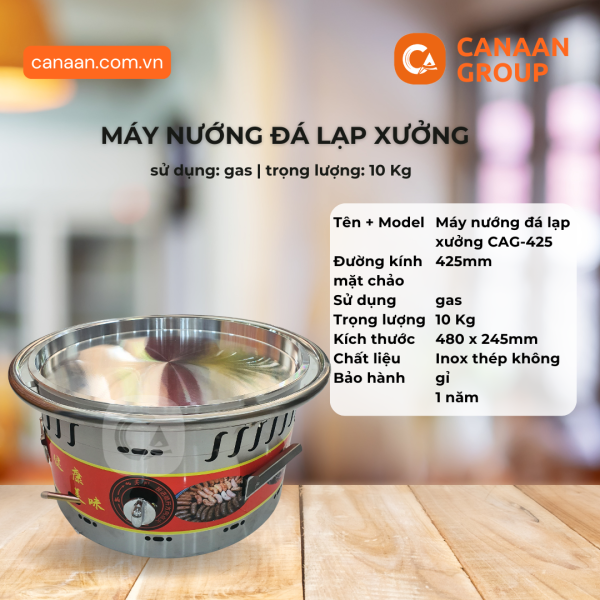 Máy Nướng Đá Lạp Xưởng Dùng Gas CA2 - Ảnh 4
