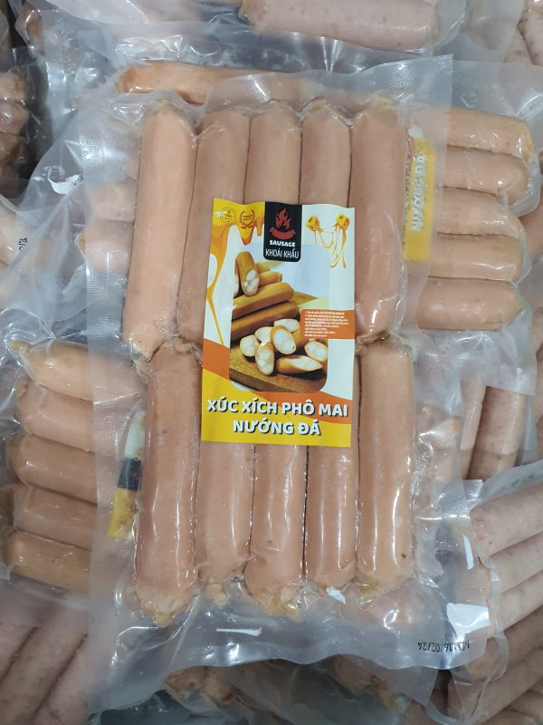 xúc xích phô mai kéo sợi