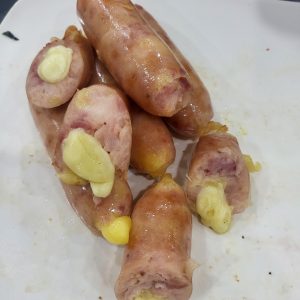 lạp xưởng phô mai kéo sợi