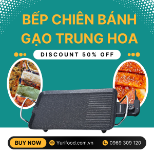 Bếp chiên bánh gạo chiên giòn trung hoa