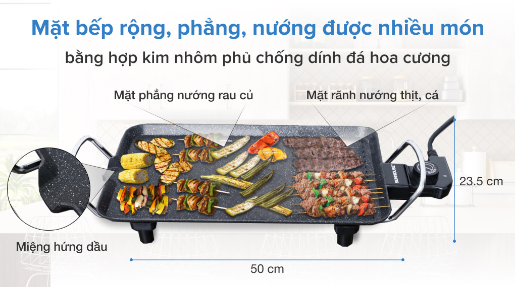 bếp chiên bánh gạo