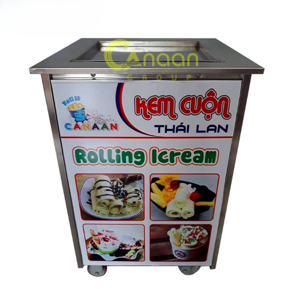 Máy Làm Kem Cuộn Chảo 37cm Vuông