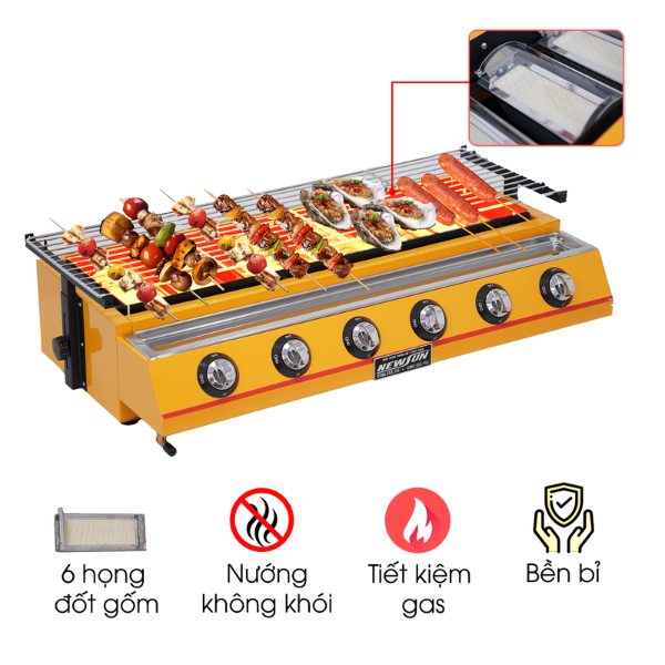 Bếp Nướng Gas 6 Họng Eton