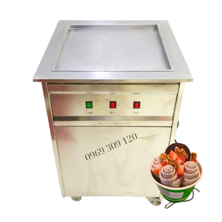 Máy Làm Kem Cuộn Chảo 37cm Vuông
