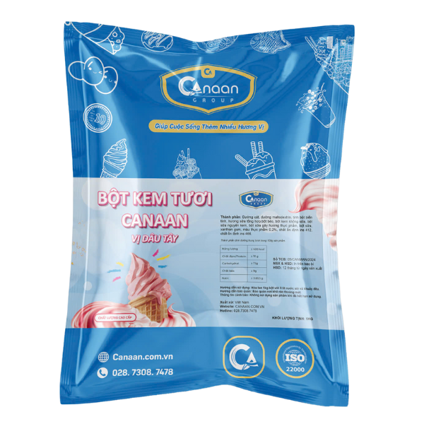 bột kem vị dâu